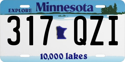 MN license plate 317QZI