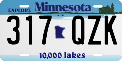 MN license plate 317QZK