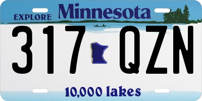 MN license plate 317QZN