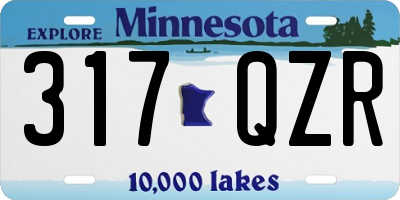 MN license plate 317QZR