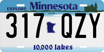 MN license plate 317QZY