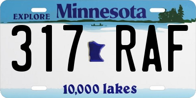 MN license plate 317RAF