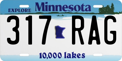 MN license plate 317RAG