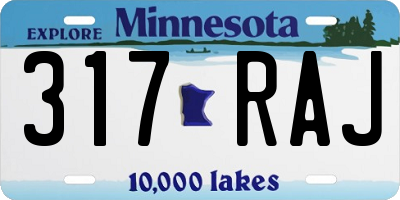 MN license plate 317RAJ