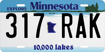 MN license plate 317RAK