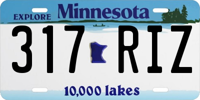 MN license plate 317RIZ
