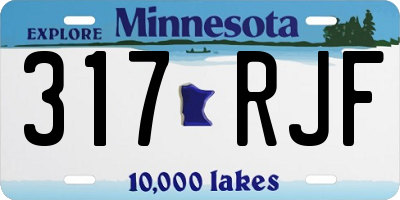MN license plate 317RJF