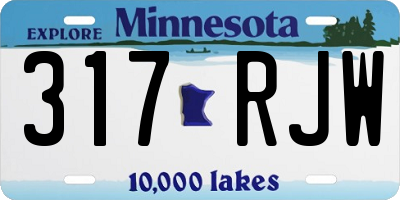 MN license plate 317RJW