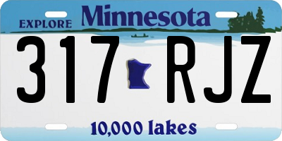 MN license plate 317RJZ