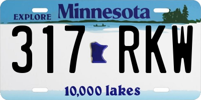 MN license plate 317RKW