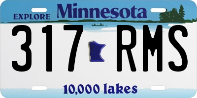 MN license plate 317RMS