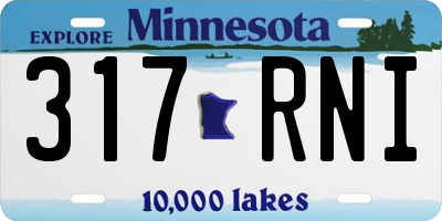 MN license plate 317RNI