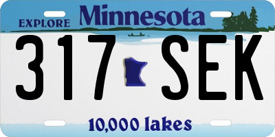 MN license plate 317SEK