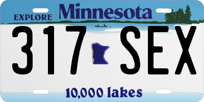 MN license plate 317SEX