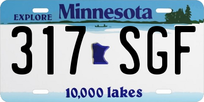 MN license plate 317SGF