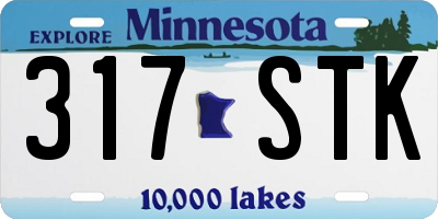 MN license plate 317STK