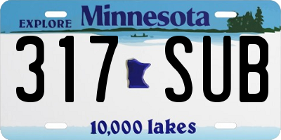 MN license plate 317SUB