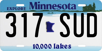 MN license plate 317SUD