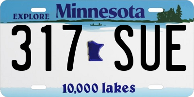 MN license plate 317SUE