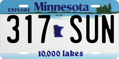 MN license plate 317SUN