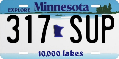 MN license plate 317SUP