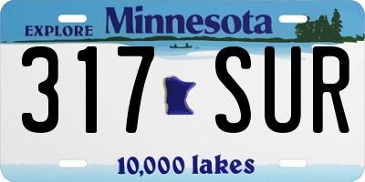 MN license plate 317SUR