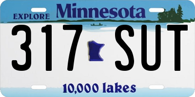 MN license plate 317SUT