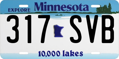 MN license plate 317SVB