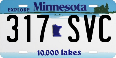MN license plate 317SVC