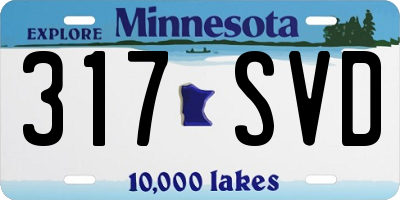 MN license plate 317SVD