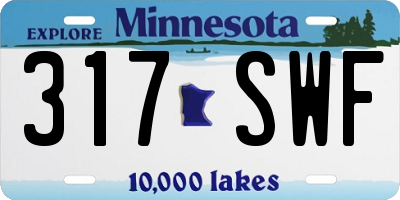 MN license plate 317SWF