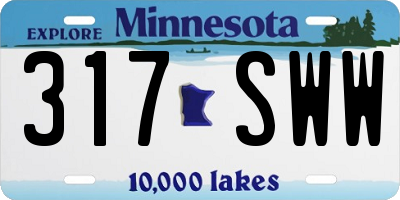 MN license plate 317SWW