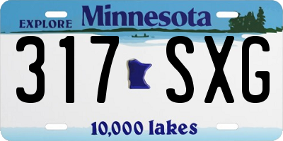 MN license plate 317SXG