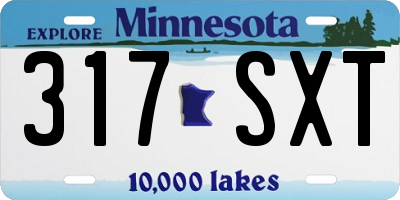 MN license plate 317SXT