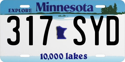 MN license plate 317SYD