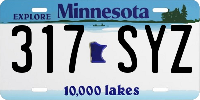 MN license plate 317SYZ