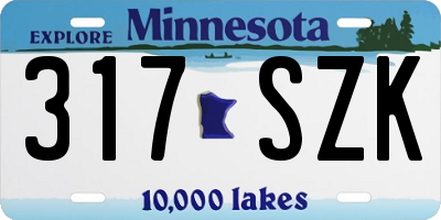 MN license plate 317SZK