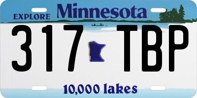 MN license plate 317TBP