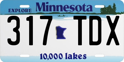 MN license plate 317TDX