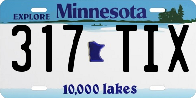 MN license plate 317TIX