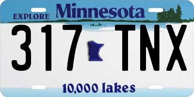 MN license plate 317TNX