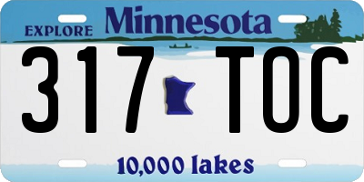 MN license plate 317TOC