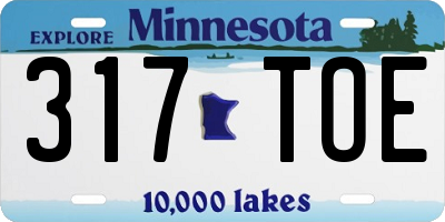 MN license plate 317TOE
