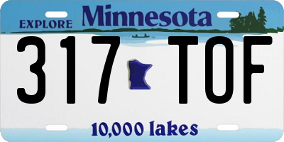 MN license plate 317TOF