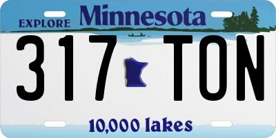 MN license plate 317TON