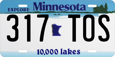 MN license plate 317TOS