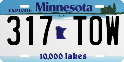 MN license plate 317TOW