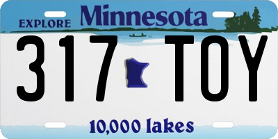 MN license plate 317TOY