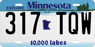 MN license plate 317TQW