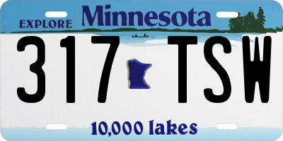MN license plate 317TSW